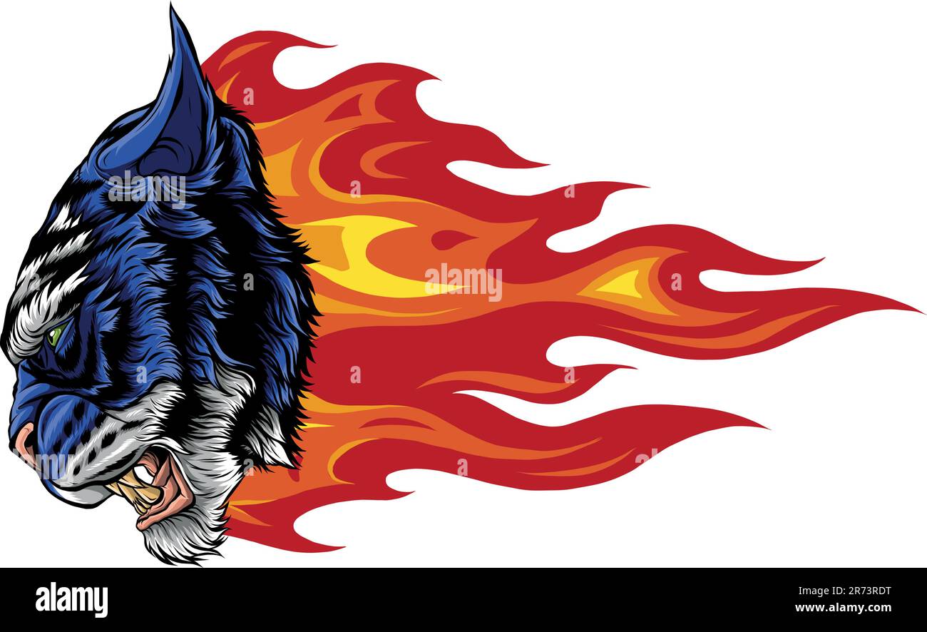 tigerkopf in detailliertem Vektordesign Stock Vektor