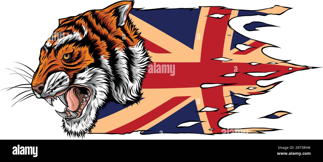 tigerkopf in detailliertem Vektordesign Stock Vektor