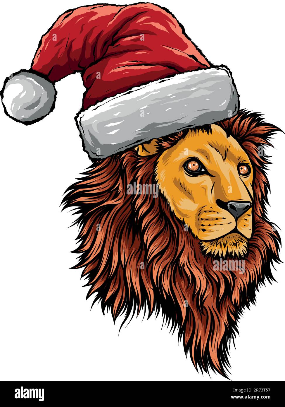 Löwenkopf farbenfrohe Handzeichnung Vektordarstellung Stock Vektor