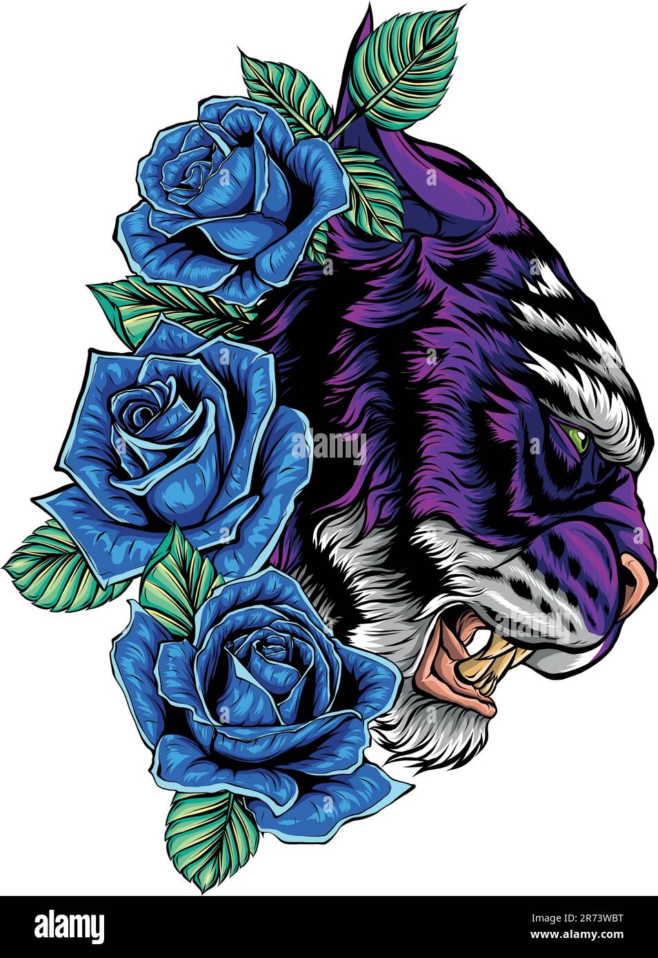 tigerkopf in detailliertem Vektordesign Stock Vektor