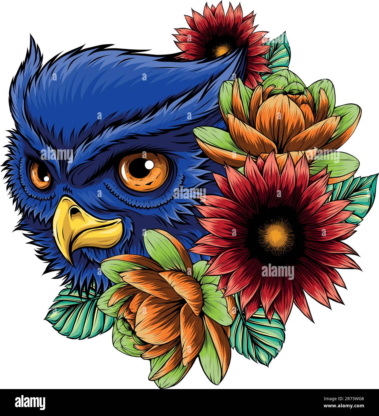 Süßes Cartoon-Eulenkopf-Vektordesign Stock Vektor