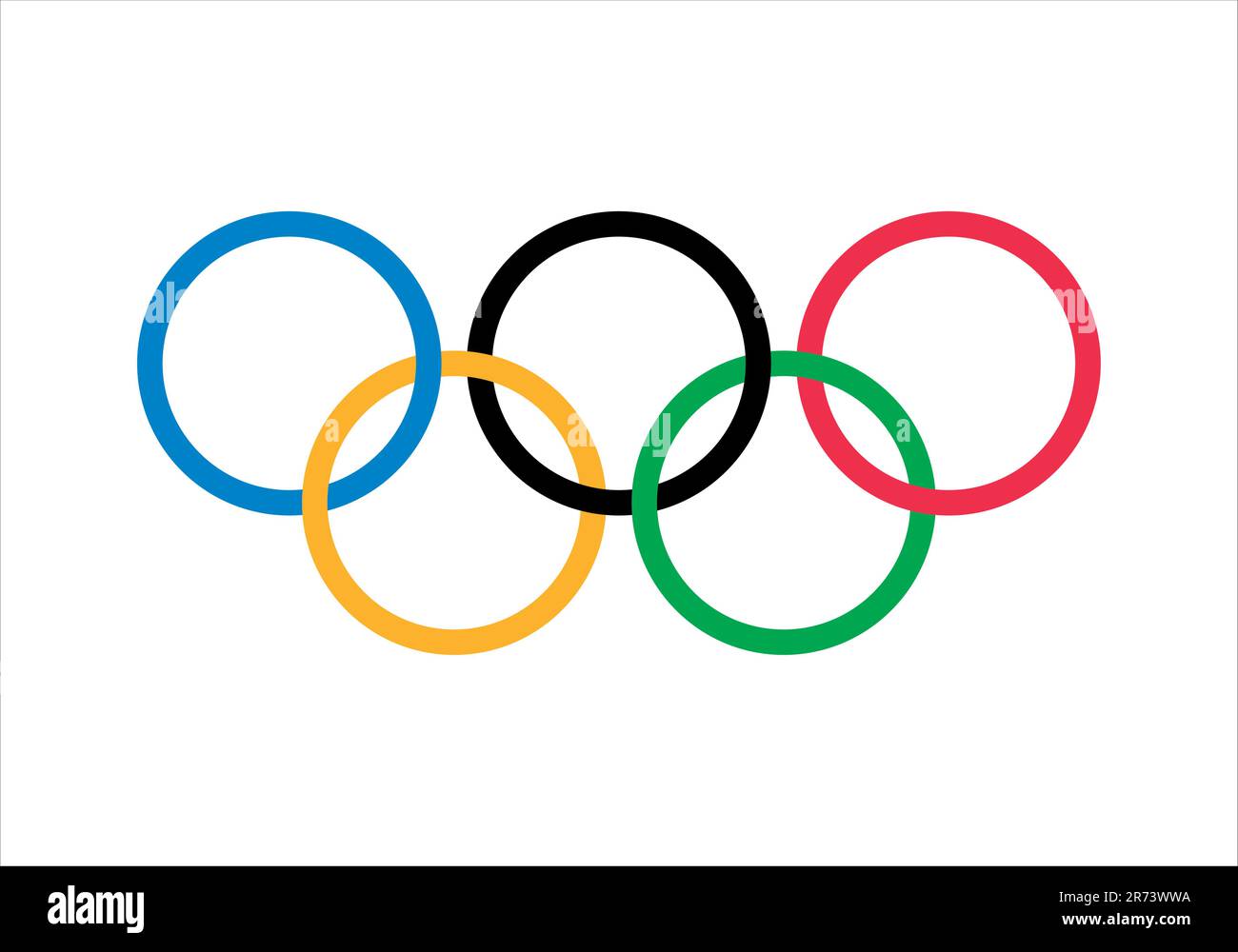 Kiew, Ukraine - 07. Juni 2023: Offizielles Logo der Olympischen Spiele - bunte Ringe. Die Olympischen Spiele sind die führenden internationalen Sportveranstaltungen im Sommer Stock Vektor