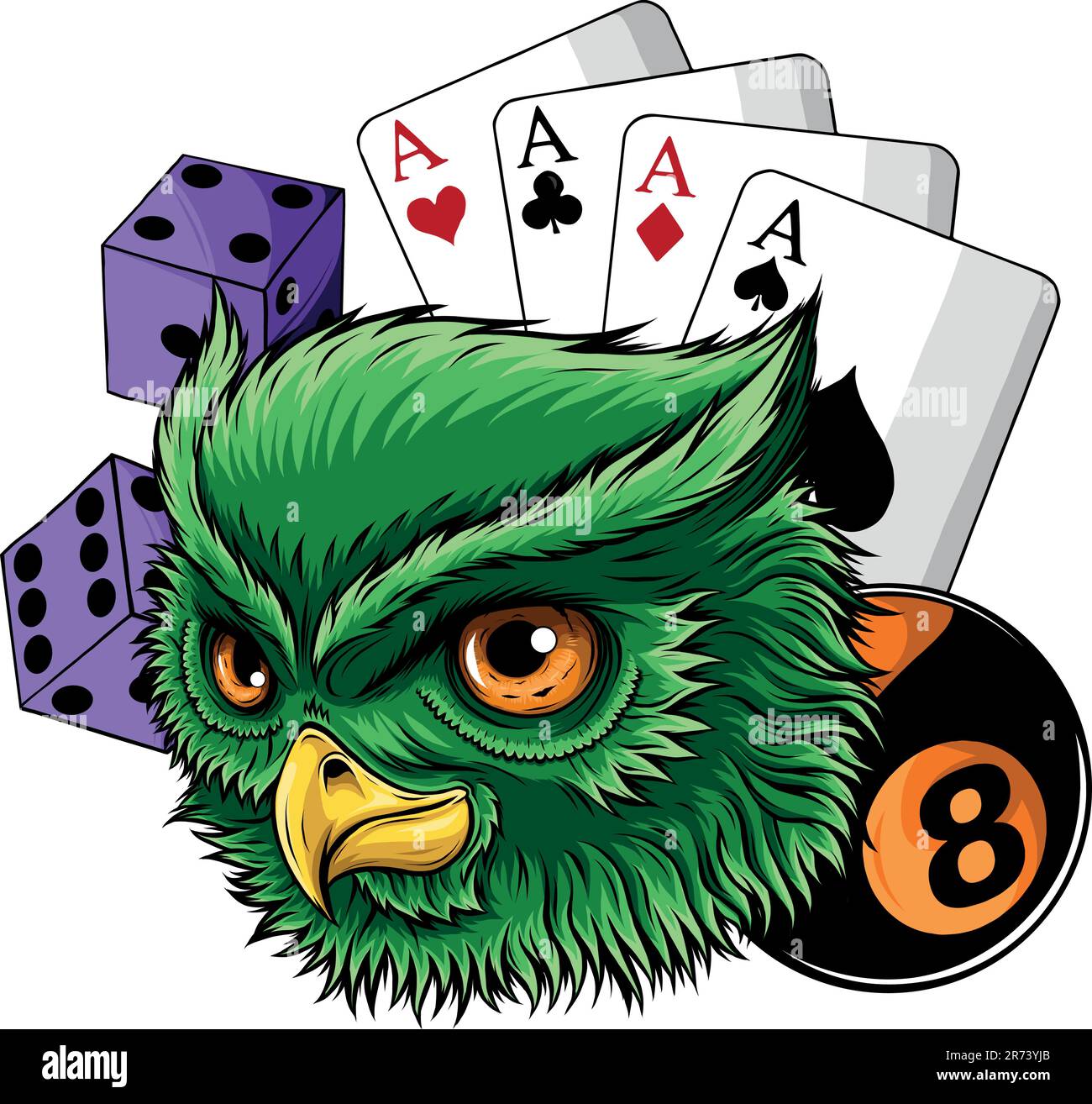 Süßes Cartoon-Eulenkopf-Vektordesign Stock Vektor