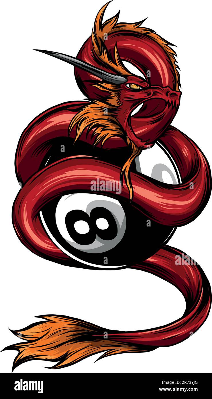 Zeichnung eines bunten Drachen-Vektordesigns Stock Vektor