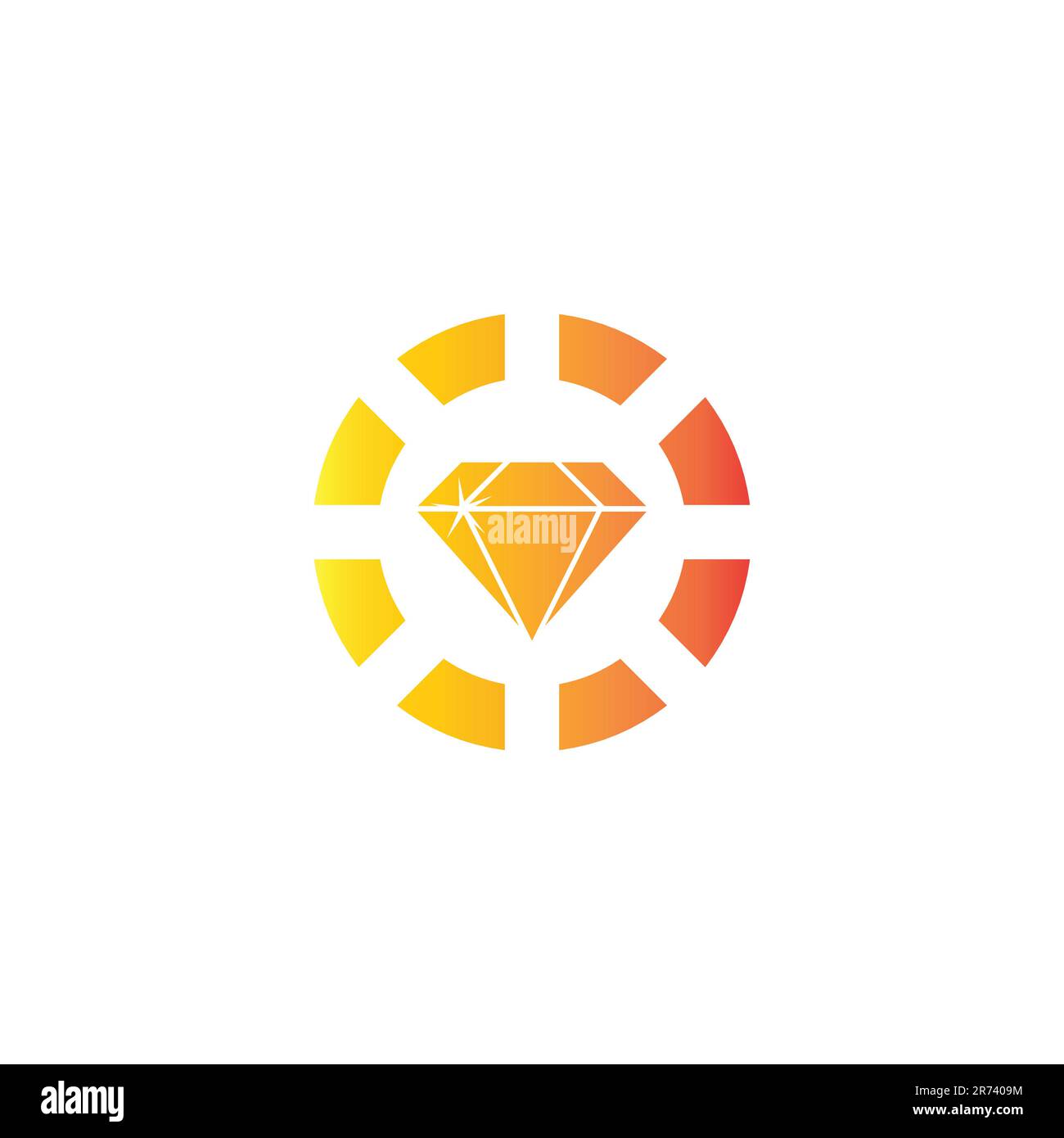 goldener Glanz-Diamant-Verwirbelungsgradient-Logo-Vektor Stock Vektor