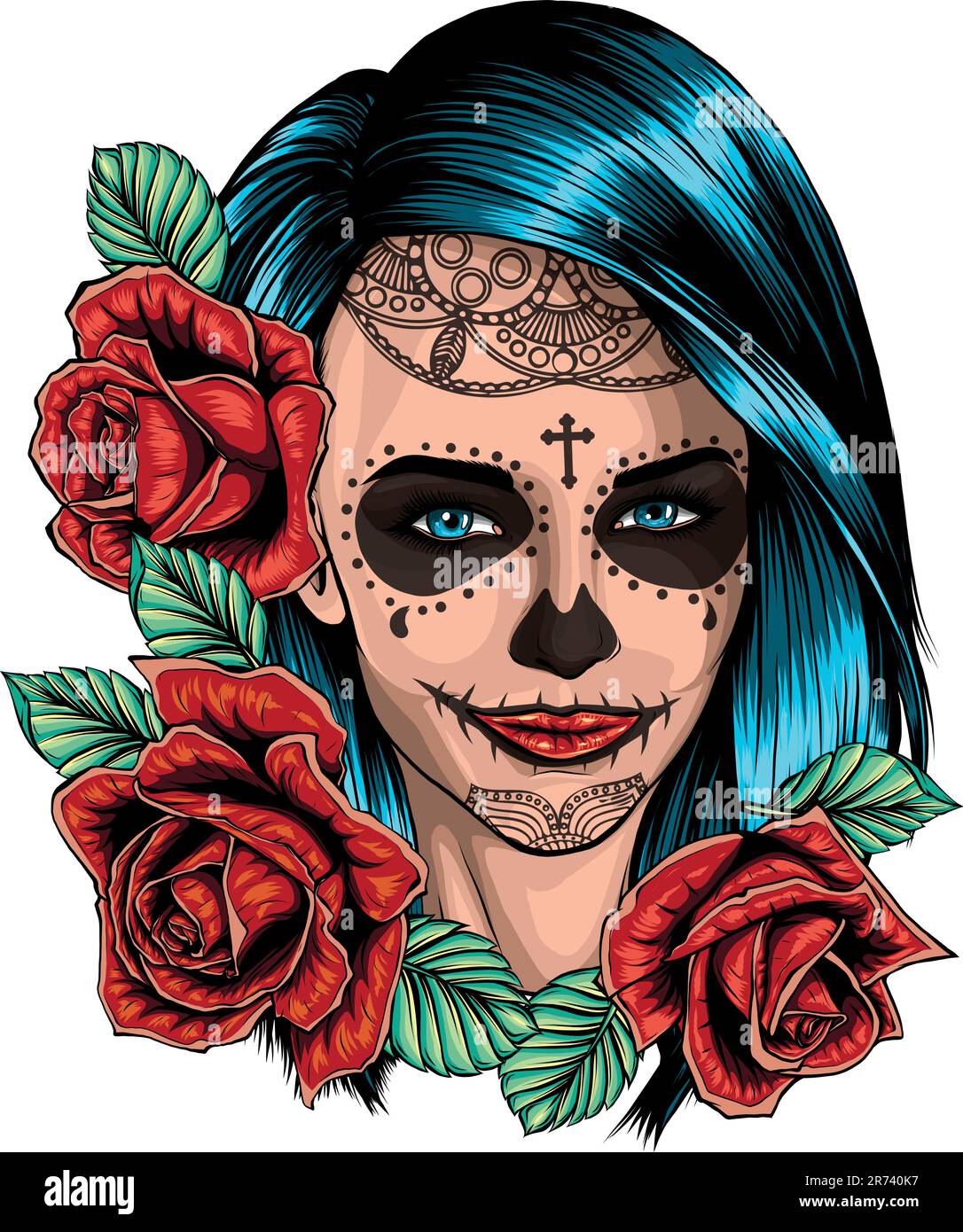 Draw of Dead Girl - Vektordesign Stock Vektor