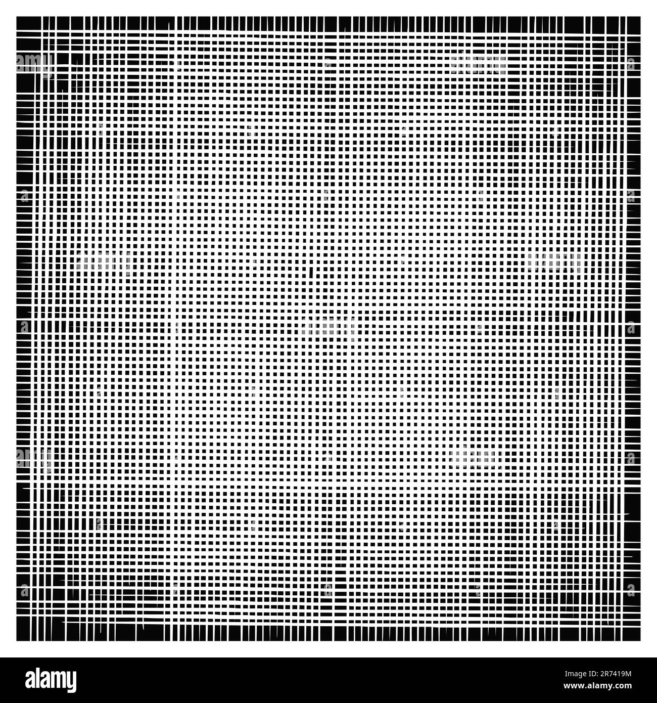 Grunge Textur quadratisch schwarz abstrakter Hintergrund kariertes Muster Design-Element Vektordarstellung isoliert auf weißem Hintergrund Stock Vektor
