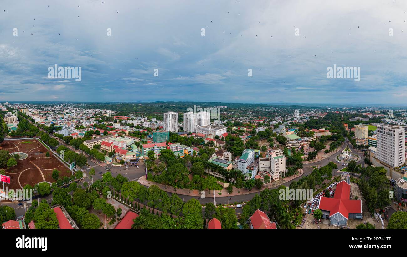 31. Juli 2022: Innenstadt von Buon Ma Thuot, Provinz Dak Lak, Vietnam Stockfoto