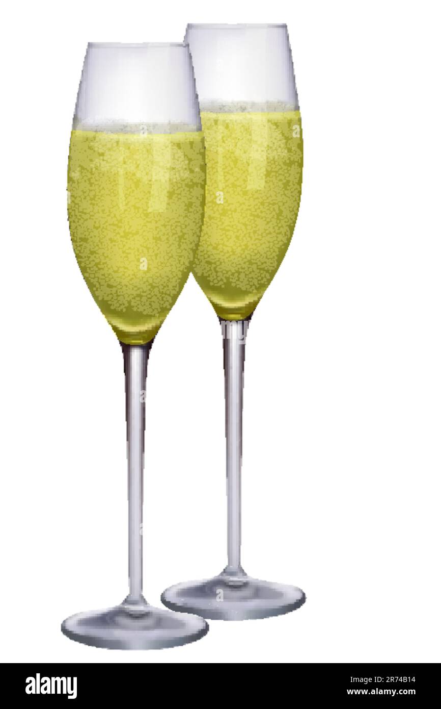 Illustration der Weingläser auf weißem Hintergrund Stock Vektor