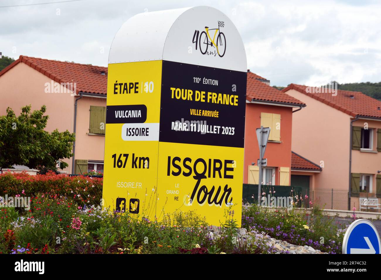 Tour de France 2023, Issoire, Puy de Dome, Frankreich Stockfoto