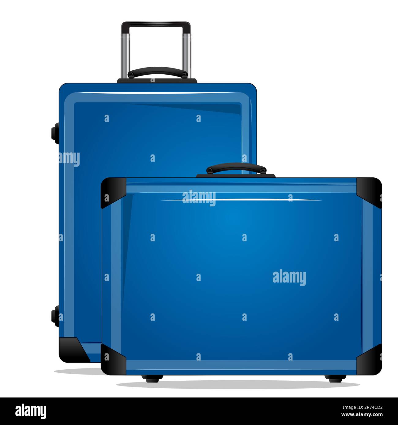 Illustration der Trolley Taschen auf weißem Hintergrund Stock Vektor
