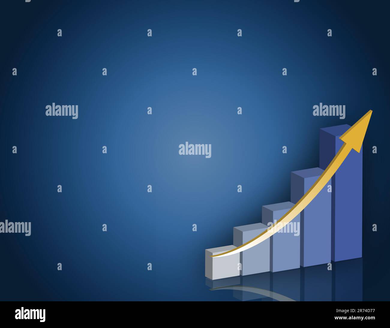 Blau und gelb Geschäft Erfolg Diagrammhintergrund. Stock Vektor