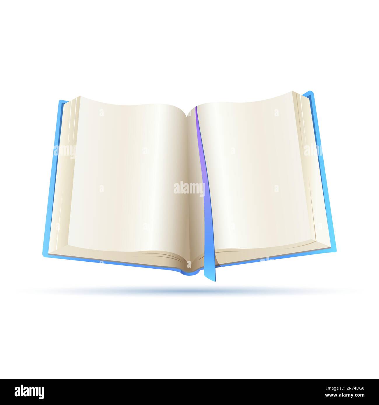 Abbildung aufgeschlagenen Buches auf weißem Hintergrund Stock Vektor