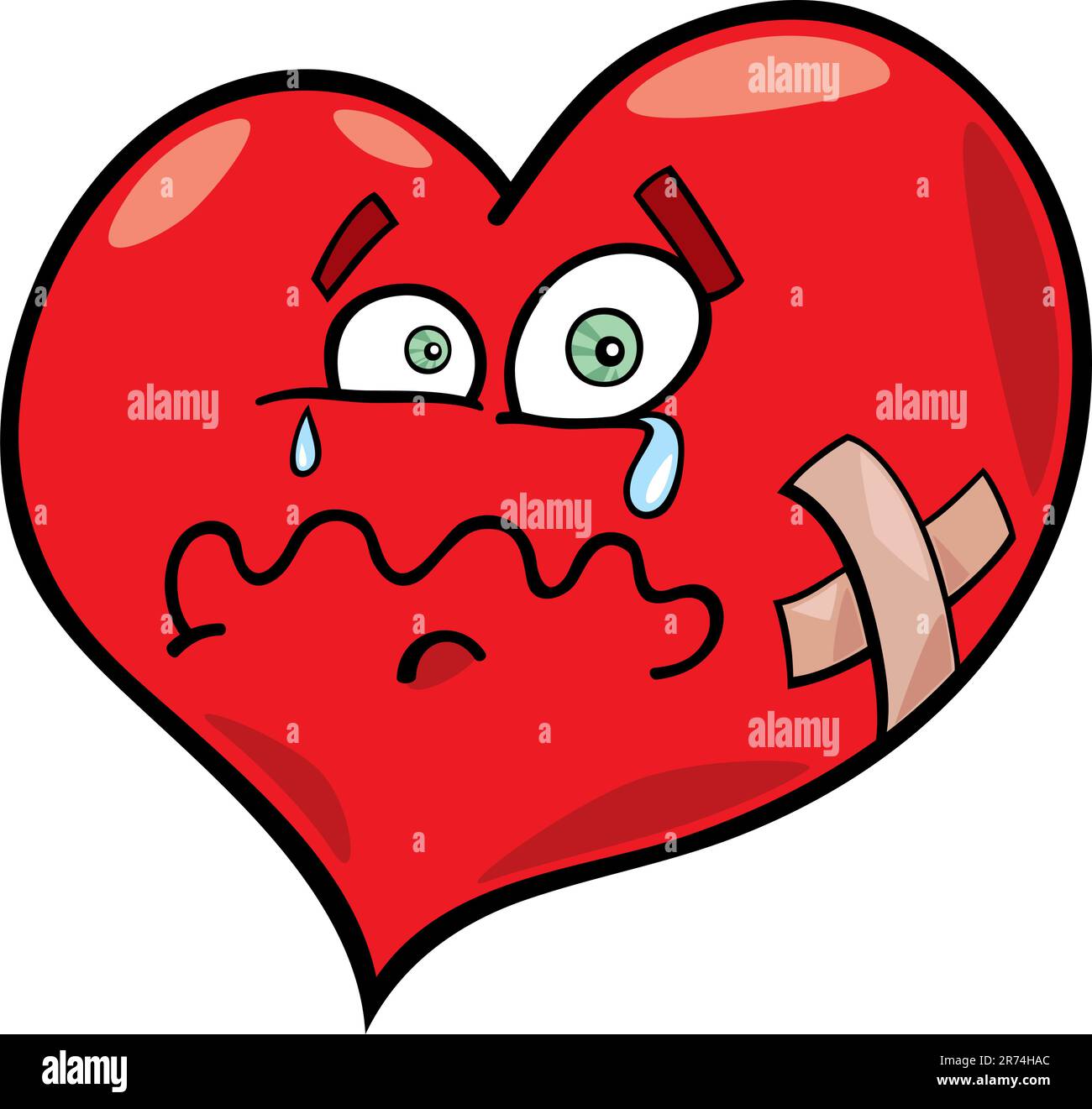 Cartoon-Illustration der gebrochenen Herzen Stock Vektor
