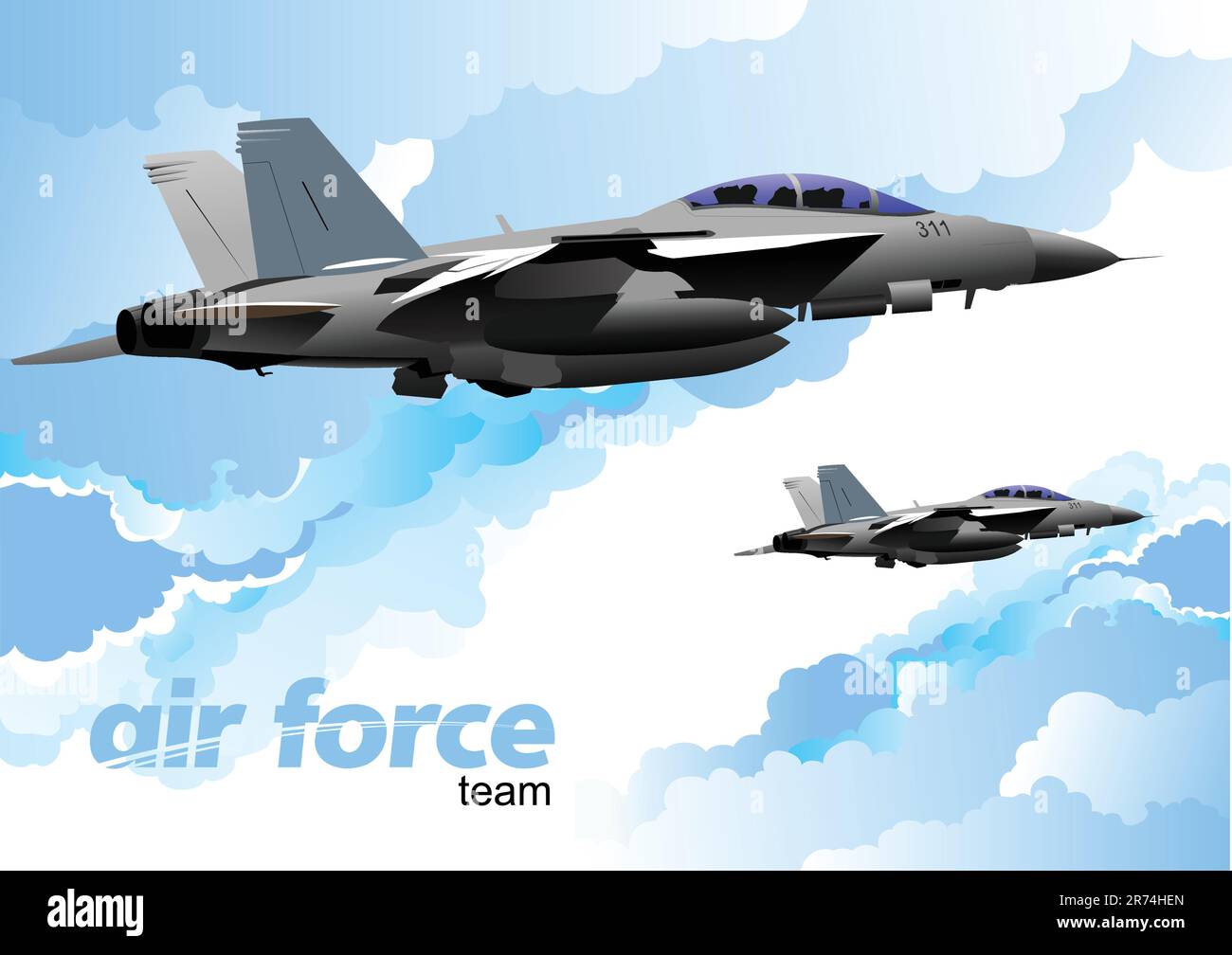 Air-Force-Team. Vektor-illustration Stock Vektor