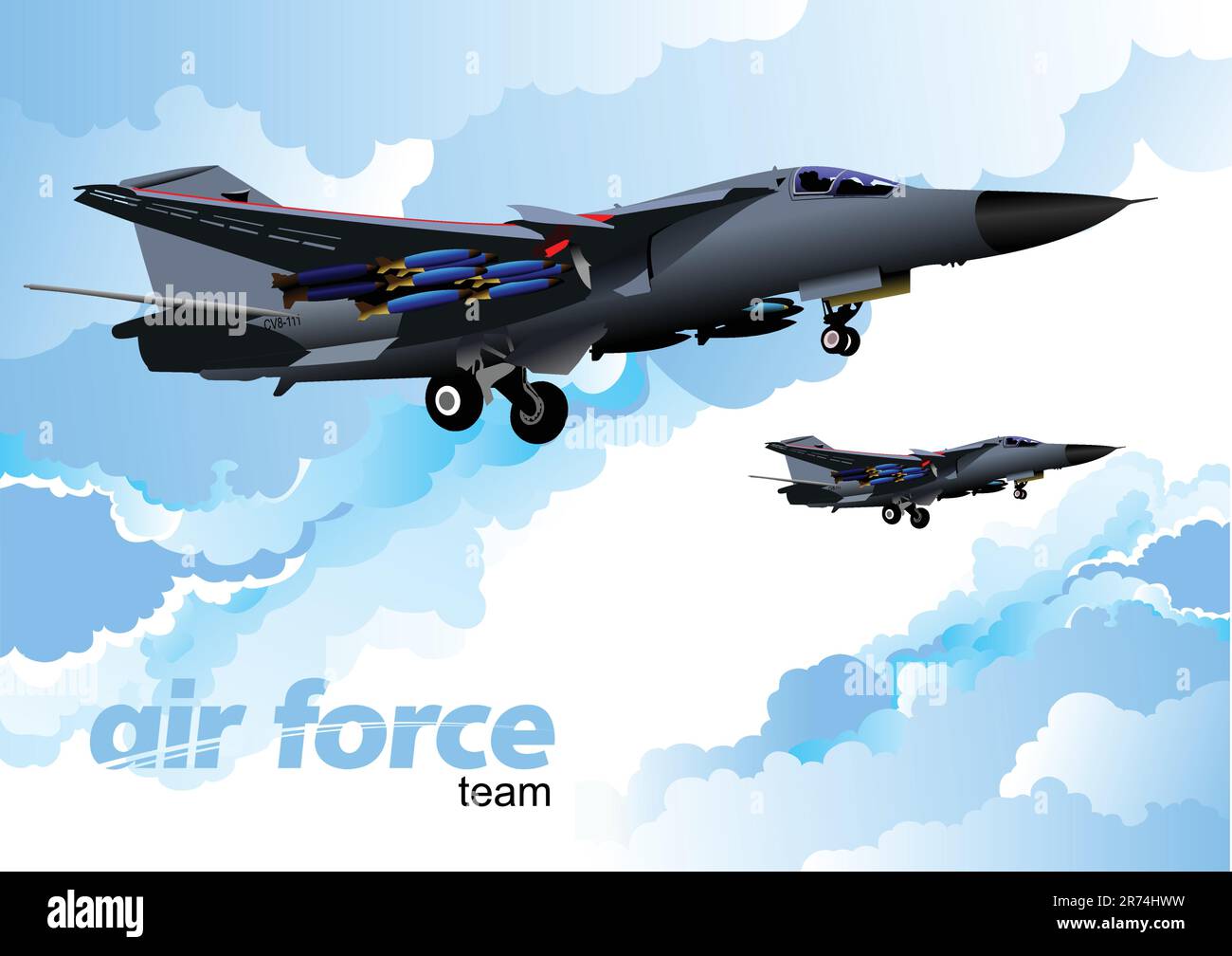 Air-Force-Team. Vektor-illustration Stock Vektor