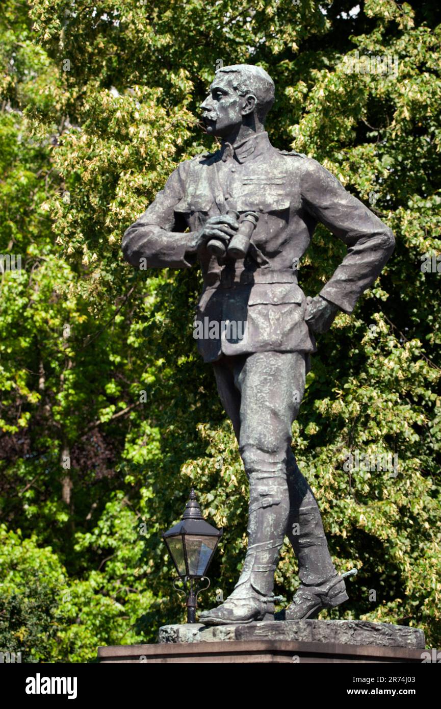 Statue in Erinnerung an Gallant Soldier LT. Col. George Elliott Benson, Hexham, Northumberland Stockfoto