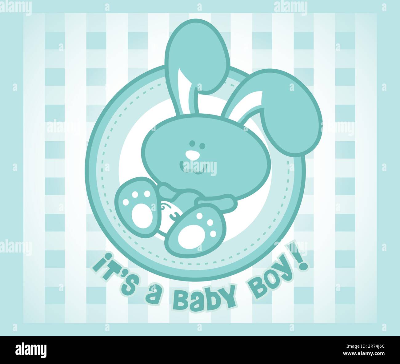 Süßer Baby-Häschen-Cartoon – für Männer oder Jungen. Stock Vektor