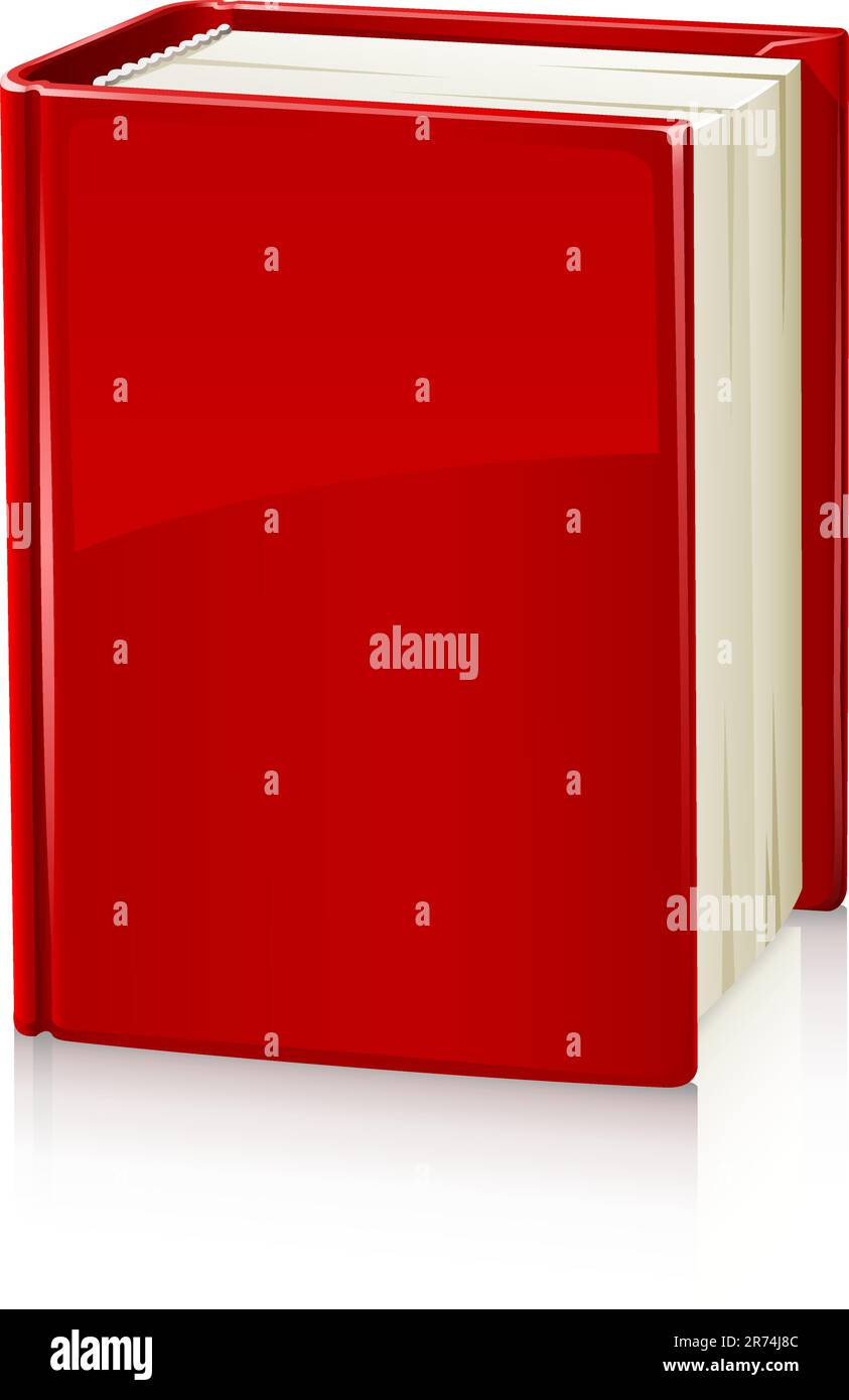 Buch mit roter Vektordarstellung auf weißem Hintergrund isoliert Stock Vektor