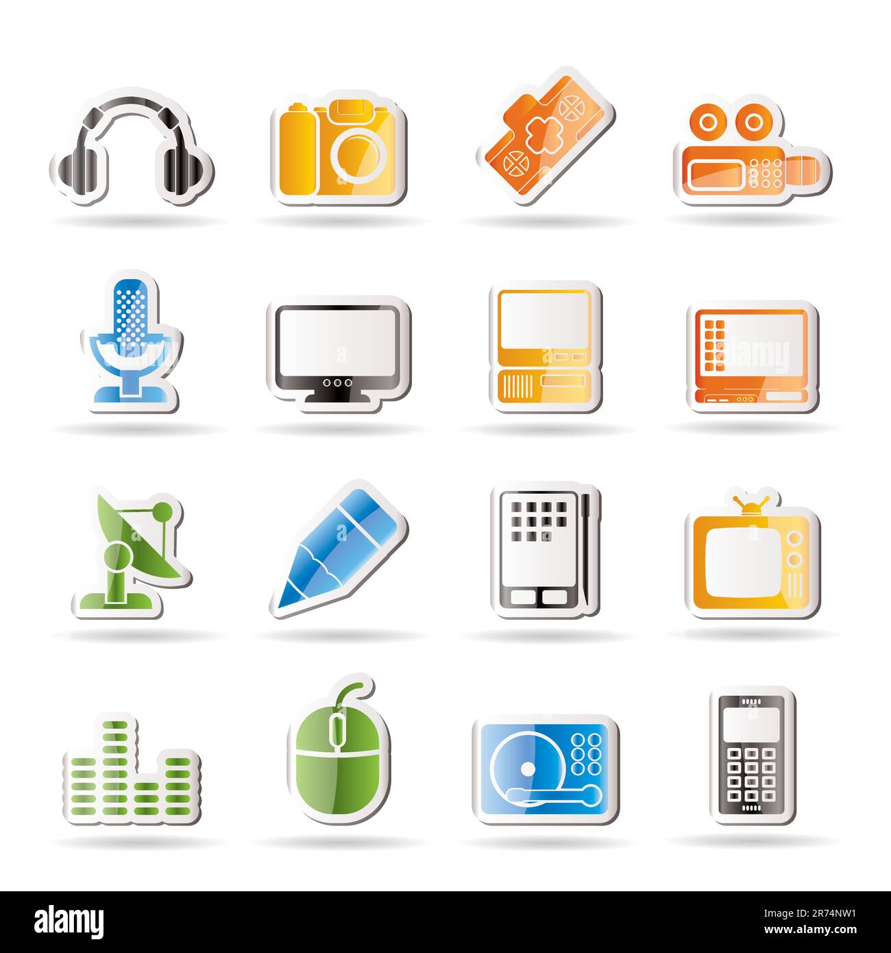 Medien Symbole - Vektor Icon Set Stock Vektor