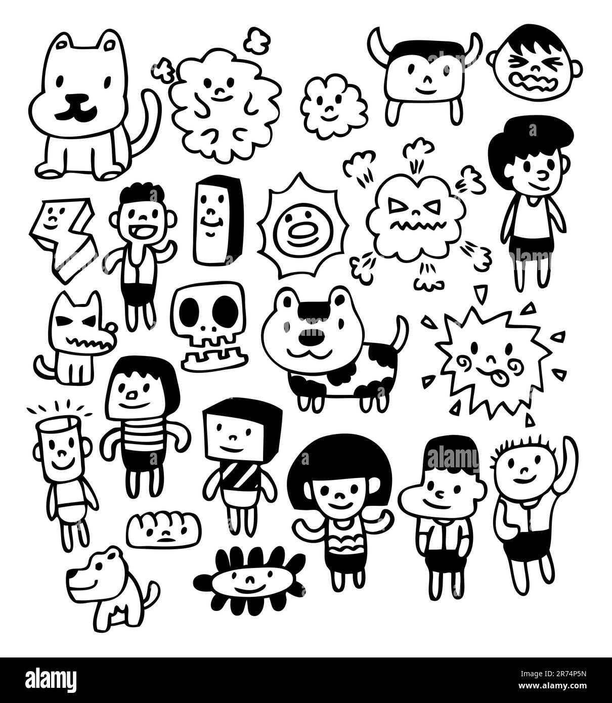 Ein hübscher Zeichentrickfilm mit der Hand Stock Vektor