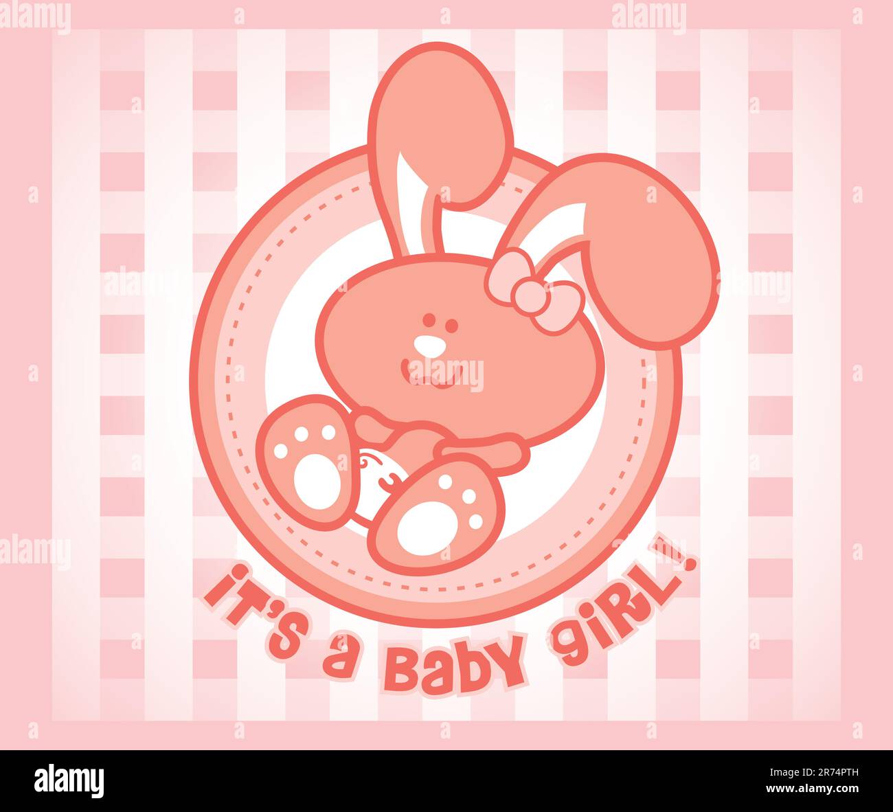 Süßes Baby-Häschen - weibliche oder weibliche Version. Stock Vektor