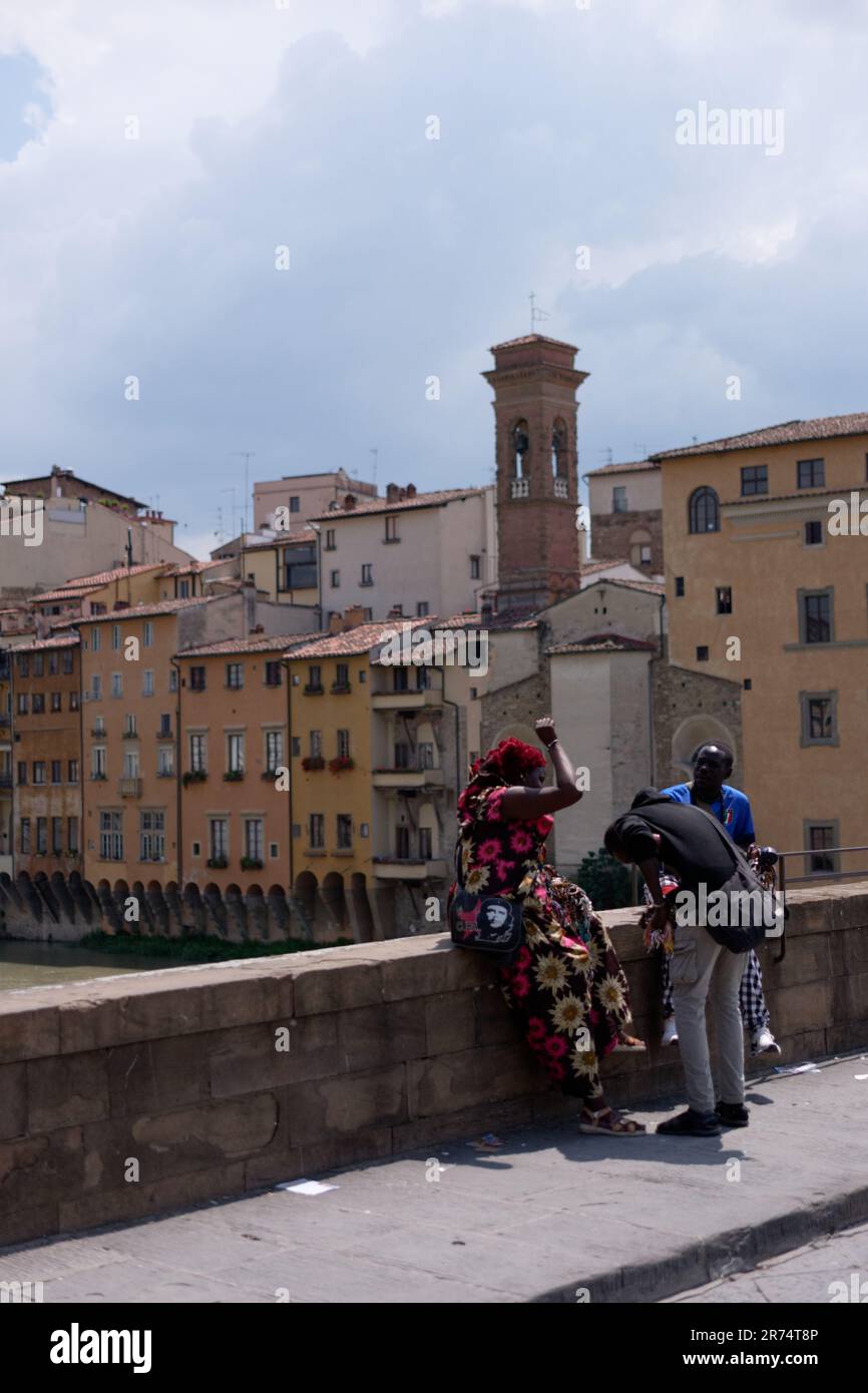 Fluss Arno in Florenz, Italien Stockfoto