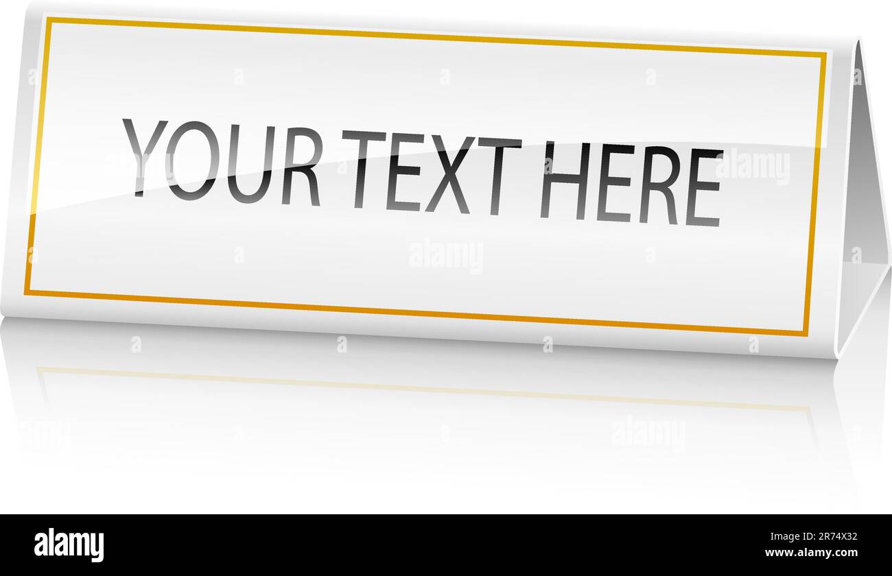 Vektordarstellung der Tischplatte isoliert auf weißem Hintergrund Stock Vektor