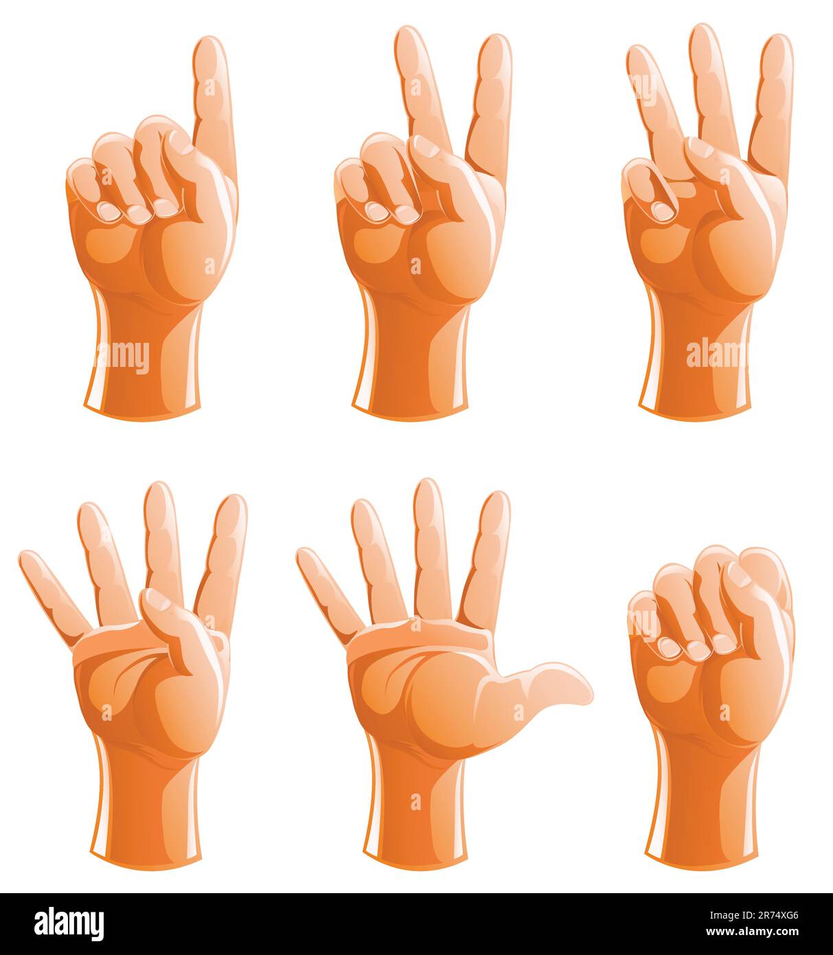 Set von Gestenarm für Kontovektordarstellung isoliert auf weißem Hintergrund Stock Vektor