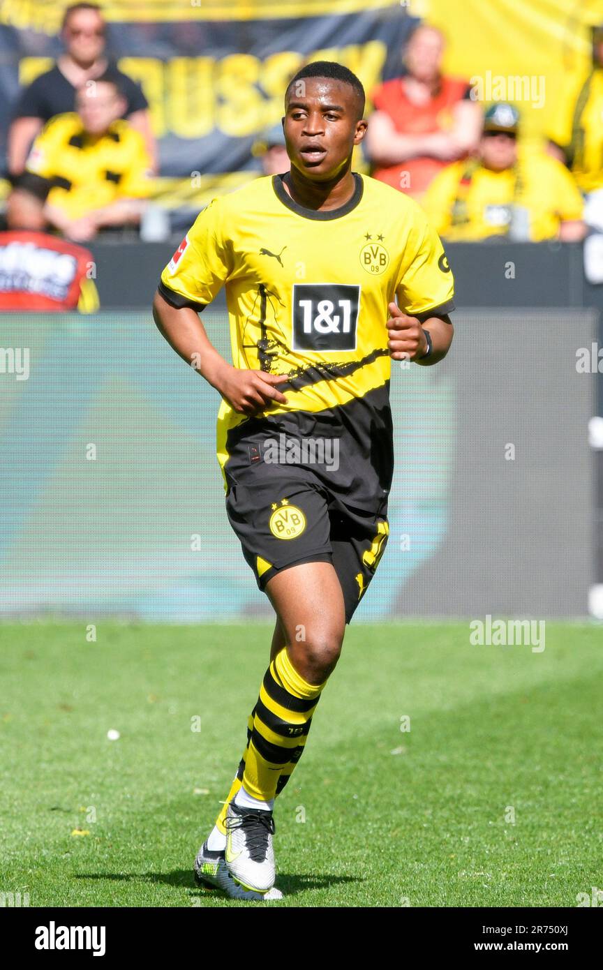 Signal Iduna Park Dortmund Deutschland, 27,5.2023, Fußball: Bundesliga Saison 2022/23 Match Day 34, Borussia Dortmund (BVB) vs Mainz 05 (M05) — Youssoufa Moukoko (BVB) Stockfoto