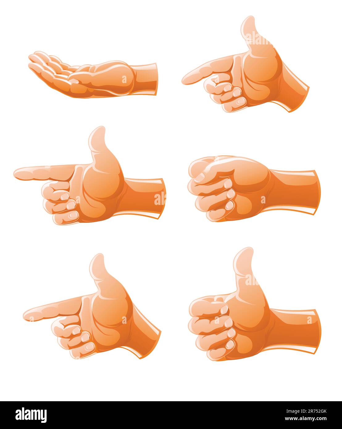 Vektordarstellung des Gestenarms auf weißem Hintergrund isoliert Stock Vektor