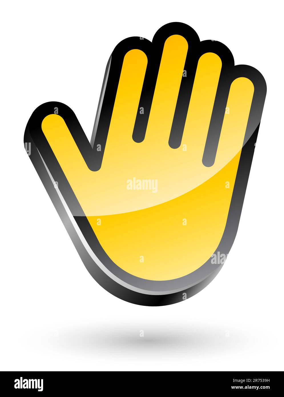 Vektordarstellung des Handstoppzeichens gestikulieren, isoliert auf weißem Hintergrund Stock Vektor