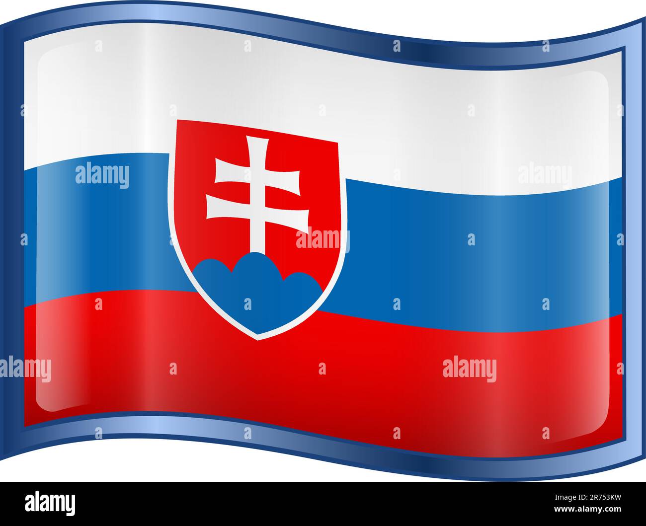 Slovakia Flag Symbol, isoliert auf weißem Hintergrund. Stock Vektor