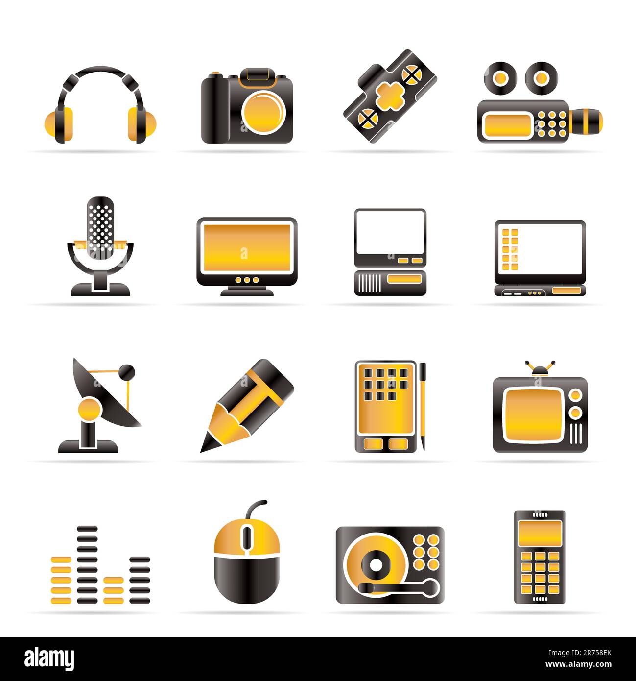 Medien Symbole - Vektor Icon Set Stock Vektor
