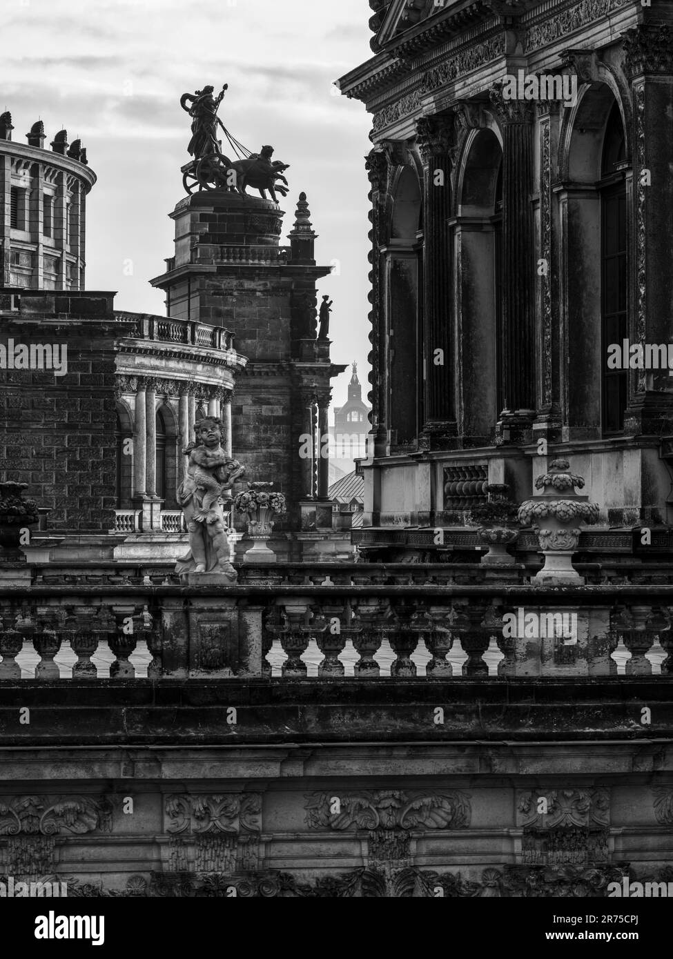 Herrliche Gebäude in der Wohnstadt Dresden Stockfoto