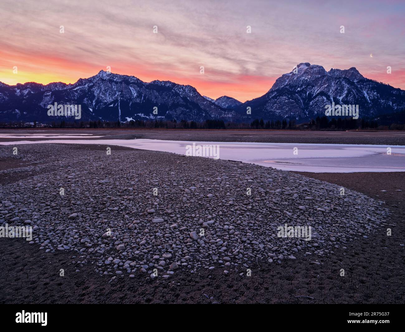 Winter am Fuße des Forggensees, Füssen Stockfoto