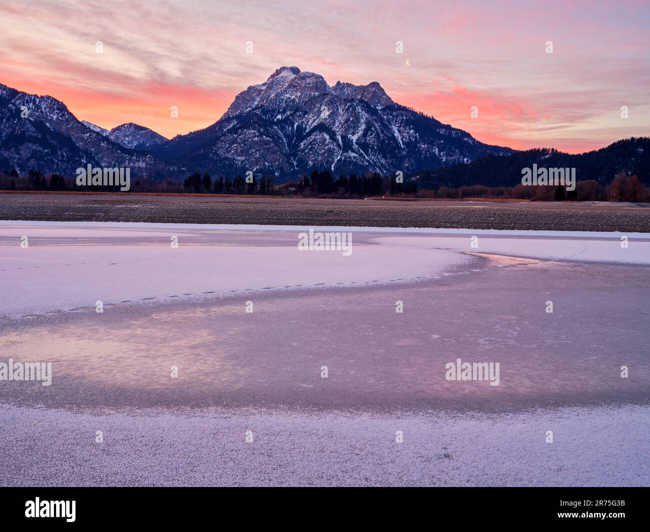 Winter am Fuße des Forggensees, Füssen Stockfoto
