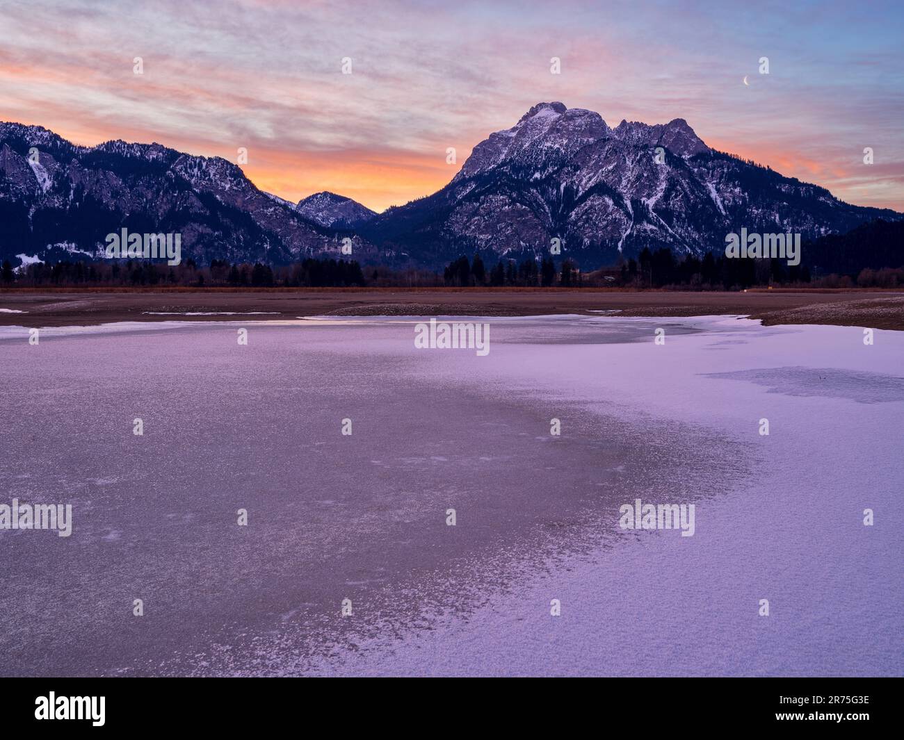 Winter am Fuße des Forggensees, Füssen Stockfoto