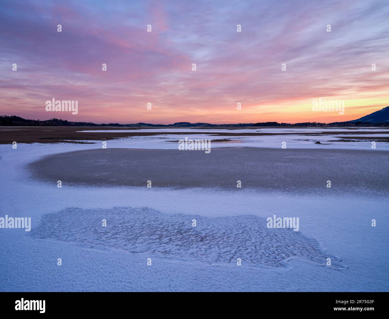 Winter am Fuße des Forggensees, Füssen Stockfoto