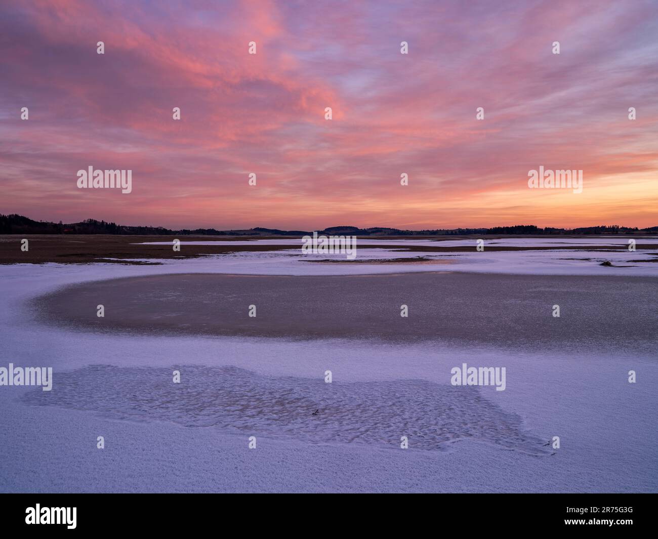 Winter am Fuße des Forggensees, Füssen Stockfoto