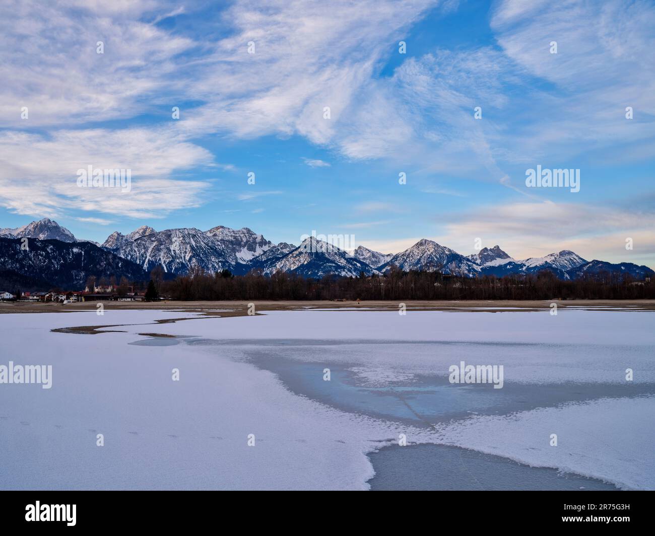 Winter am Fuße des Forggensees, Füssen Stockfoto
