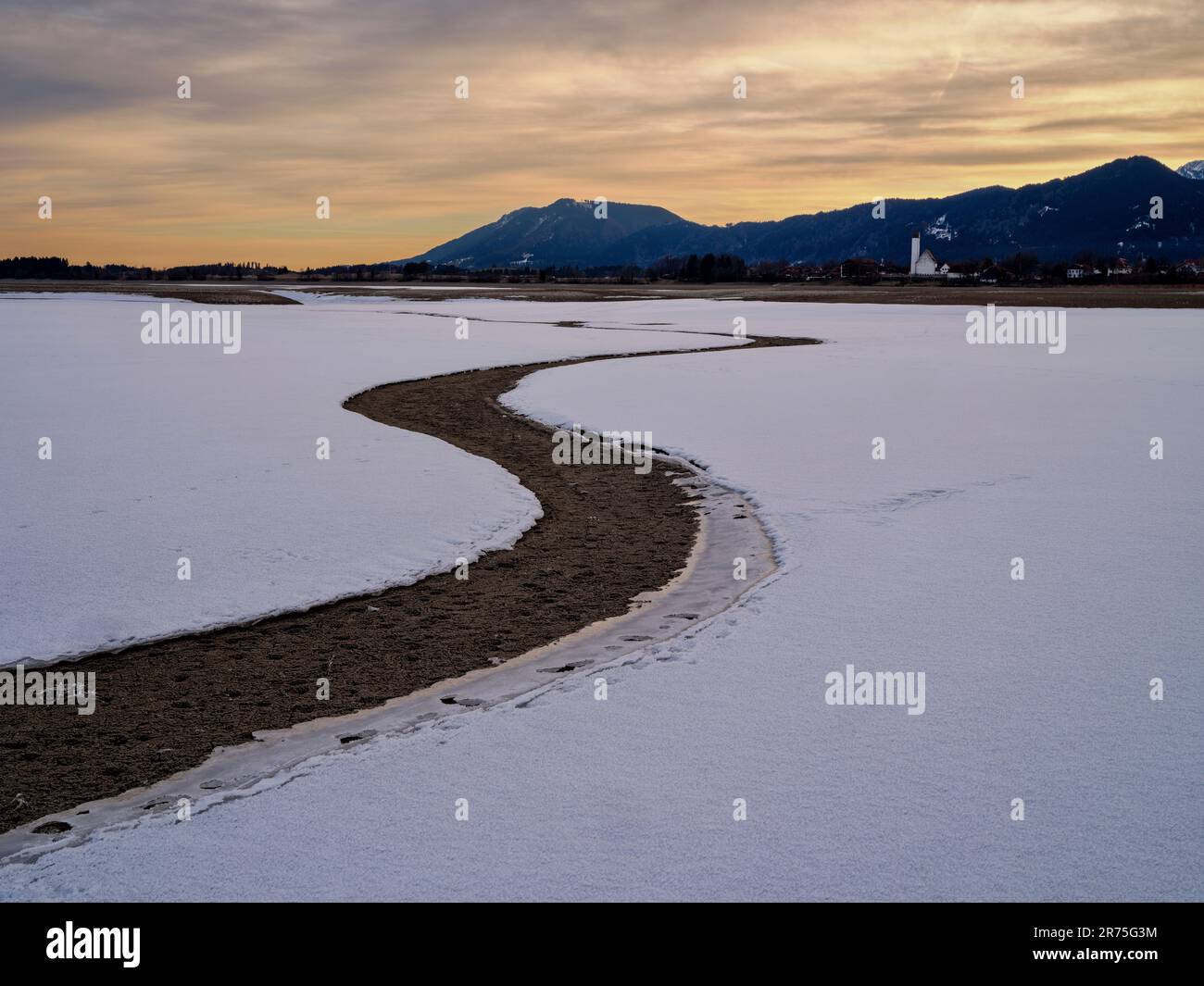 Winter am Fuße des Forggensees, Füssen Stockfoto