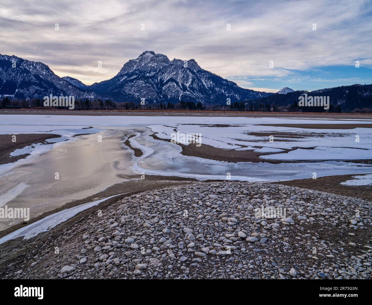 Winter am Fuße des Forggensees, Füssen Stockfoto
