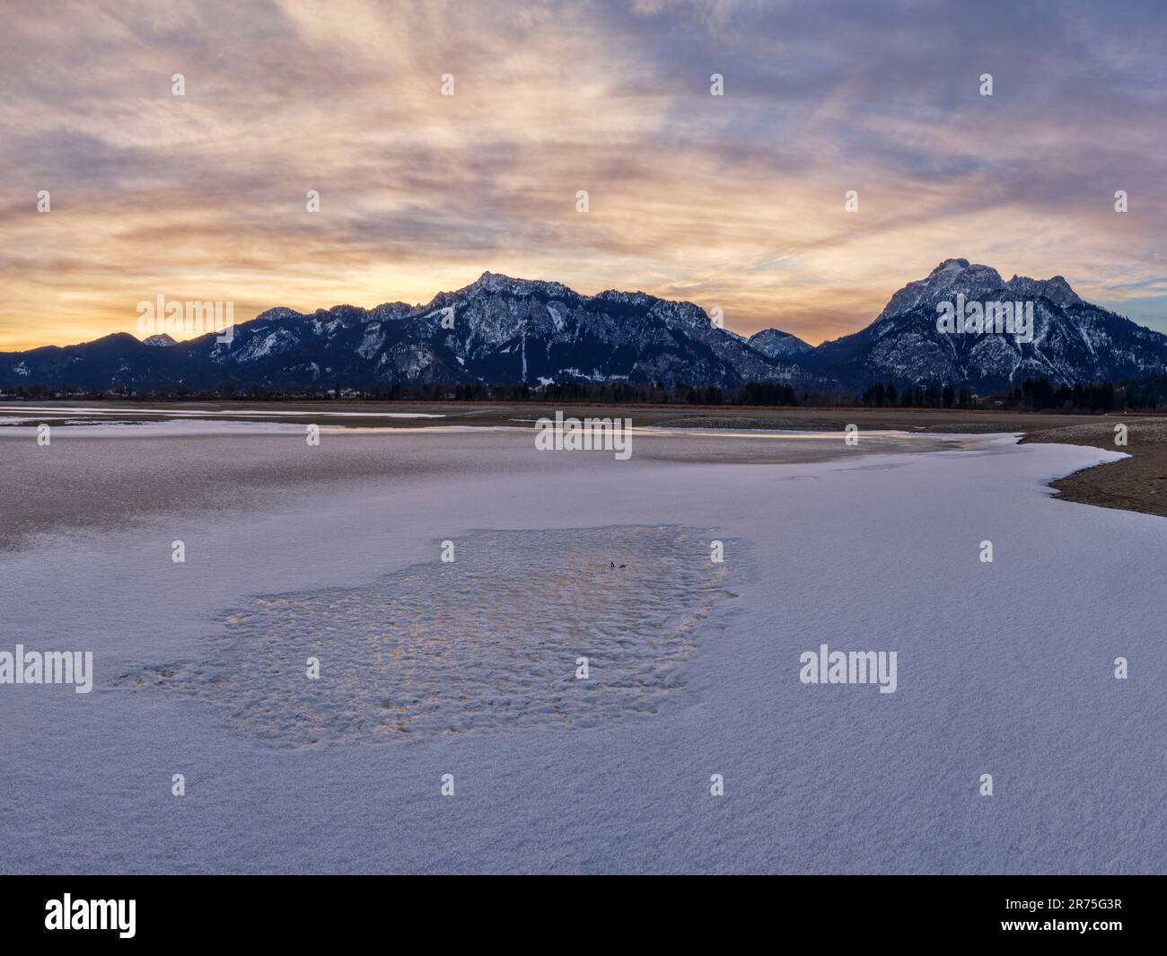 Winter am Fuße des Forggensees, Füssen Stockfoto