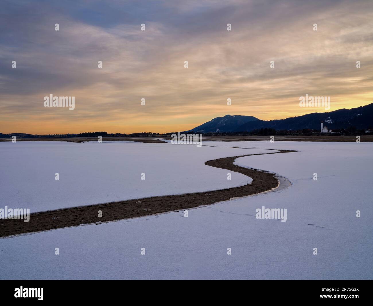 Winter am Fuße des Forggensees, Füssen Stockfoto