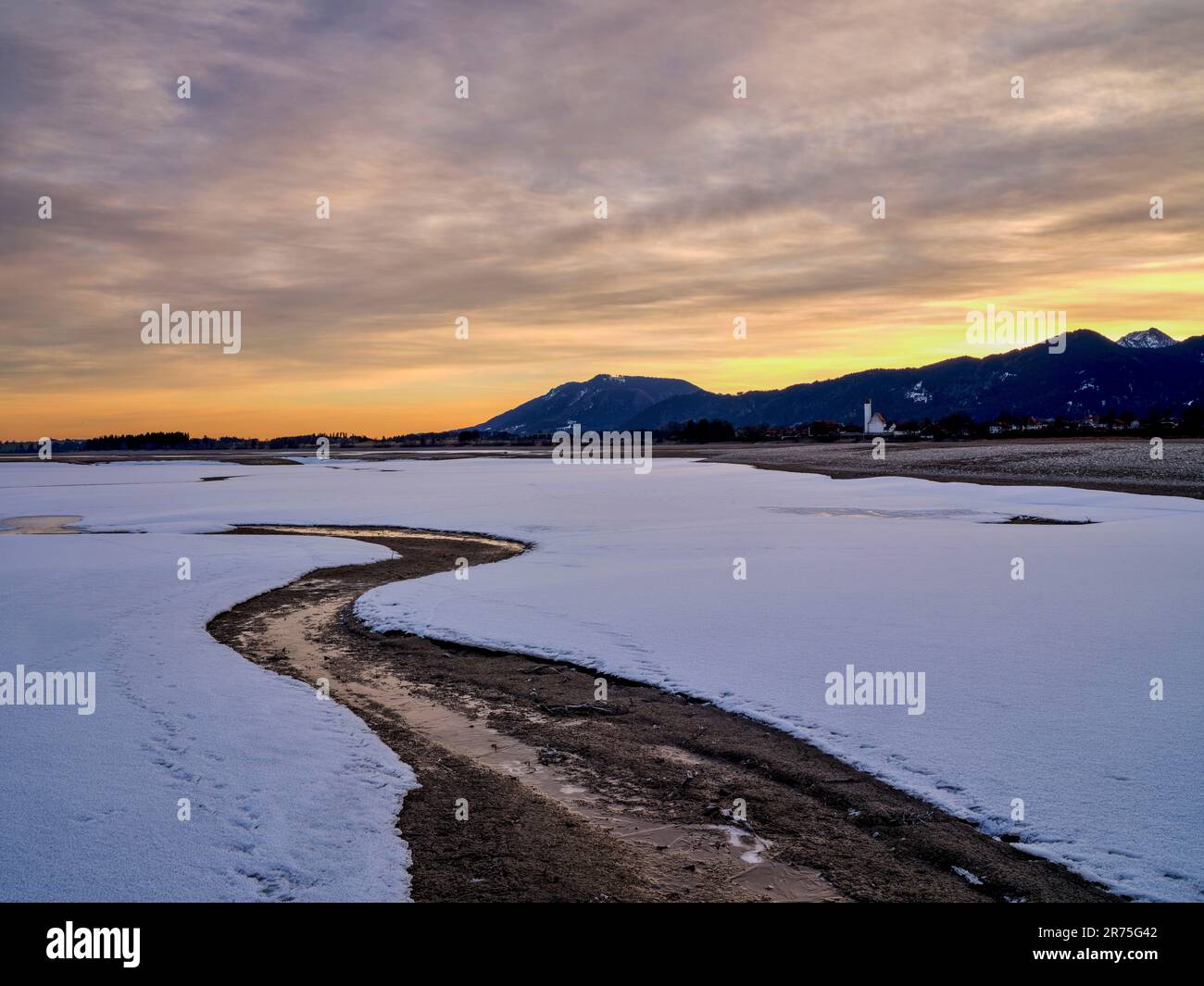 Winter am Fuße des Forggensees, Füssen Stockfoto