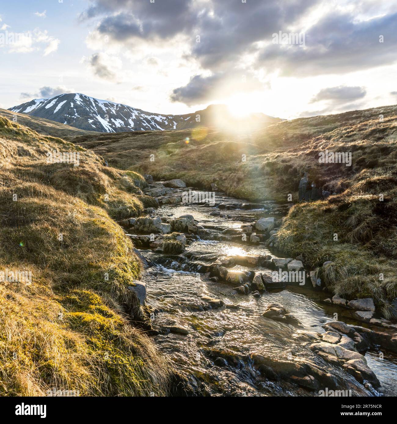 Glencoe Valley Bach Stockfoto