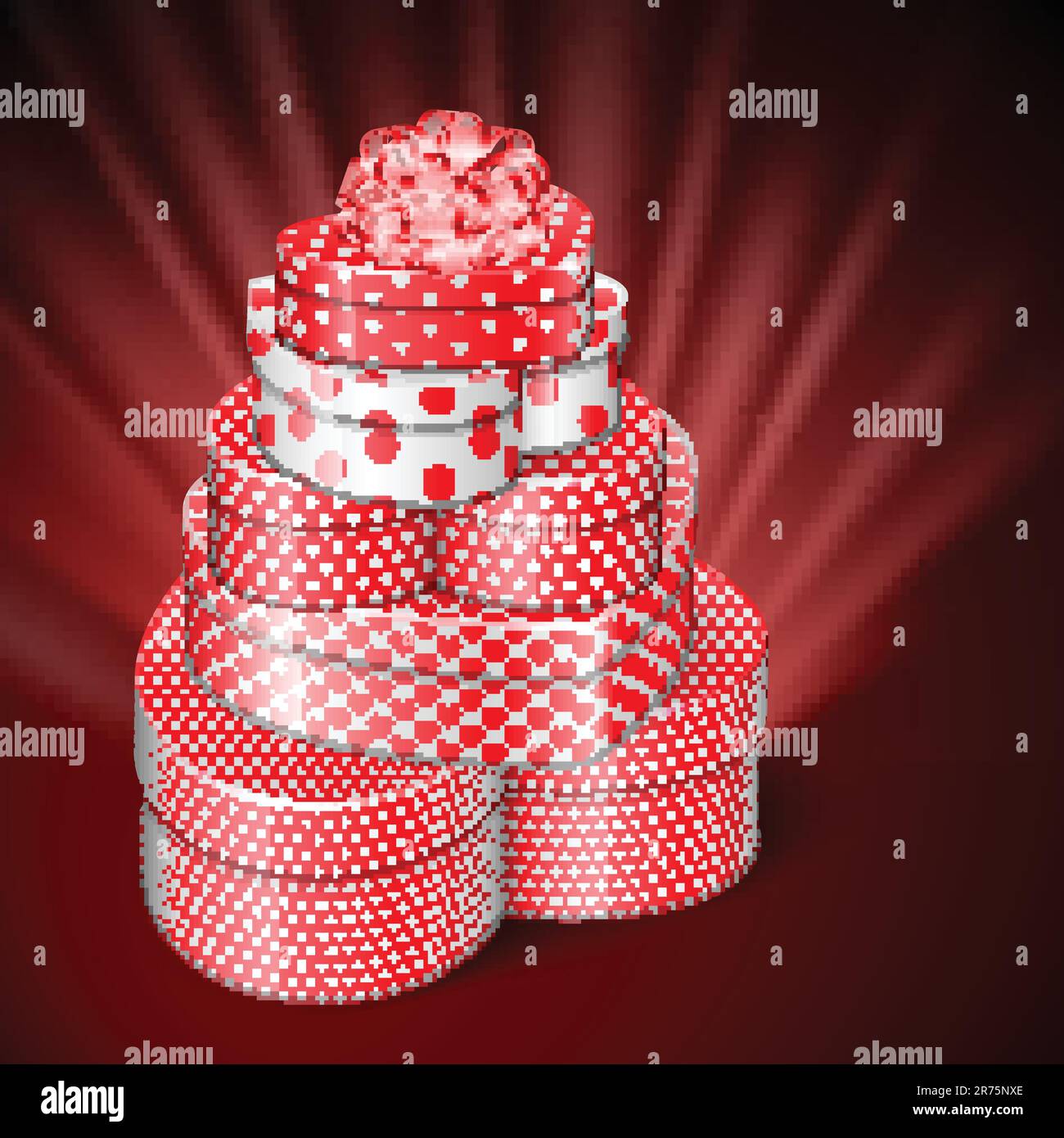 Haufen von herzförmige Geschenke Stock Vektor