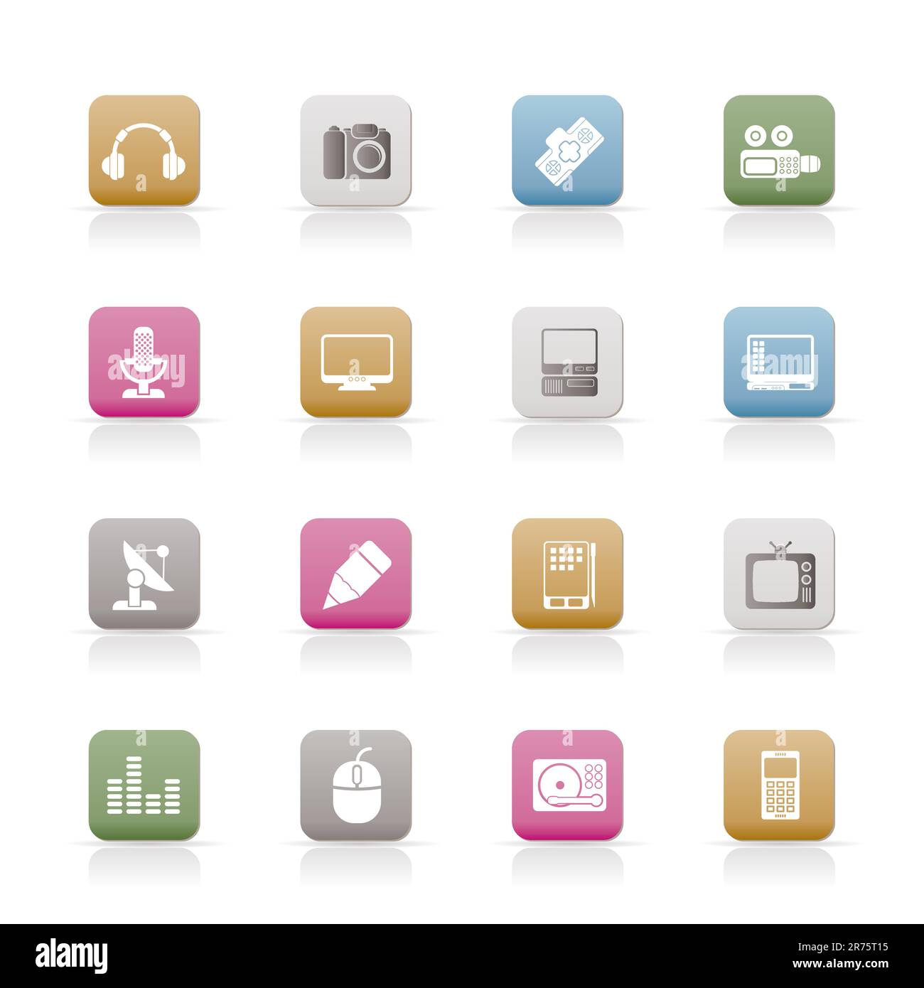 Medien Symbole - Vektor Icon Set Stock Vektor