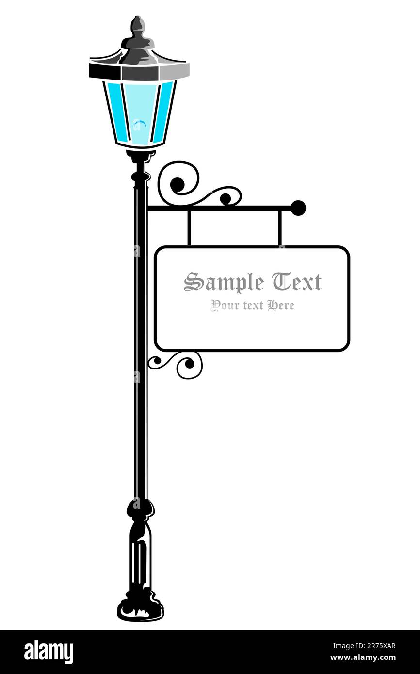 Illustration der Säule Lampe auf weißem Hintergrund Stock Vektor
